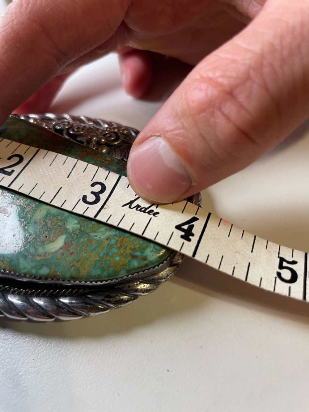 Navajo CARICO LAKE Turquoise Sterling Silver Belt Buckle Vintage - Picture 10 of 10